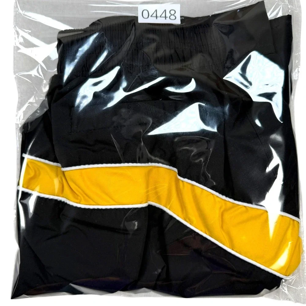 Vtg NFL Team Apparel Swim Trunks Mens XL Black Pittsburgh Steelers Board Shorts